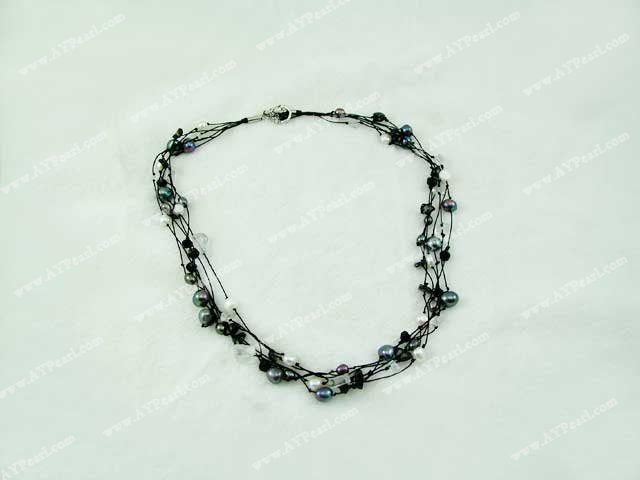 pearl crystal necklace