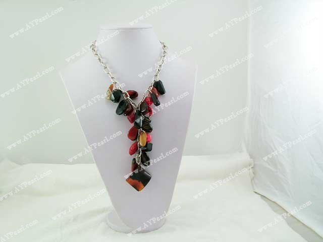 Agate korall halskjede