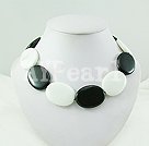 black stone white porcelain necklace