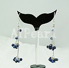 Boucles d'oreilles perle bleue