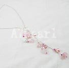 Wholesale pearl crystal rose quartz necklace