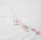 pearl crystal rose quartz necklace