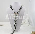 black gem pearl necklace