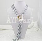 crystal pearl shell necklace