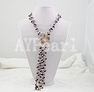 garnet pearl shell necklace