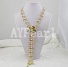 garnet pearl shell necklace