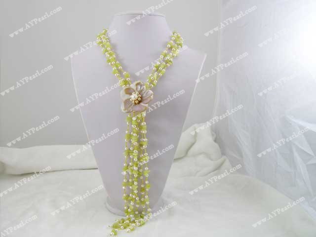 olive shell pearl necklace