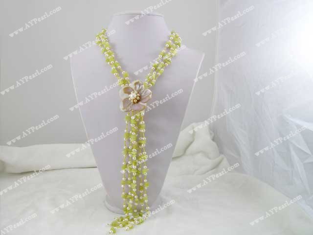 Wholesale Gemstone Jewelry-olive shell pearl necklace