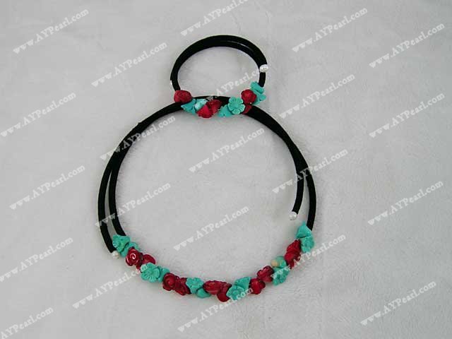 turquoise coral set