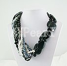 agate pearl crystal necklace