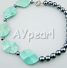 turquoise seashell bead necklace