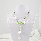 shell pearl amethyst necklace