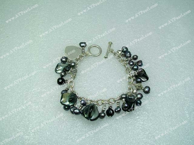 Shell Jewelry Wholesale-pearl crystal shell bracelet