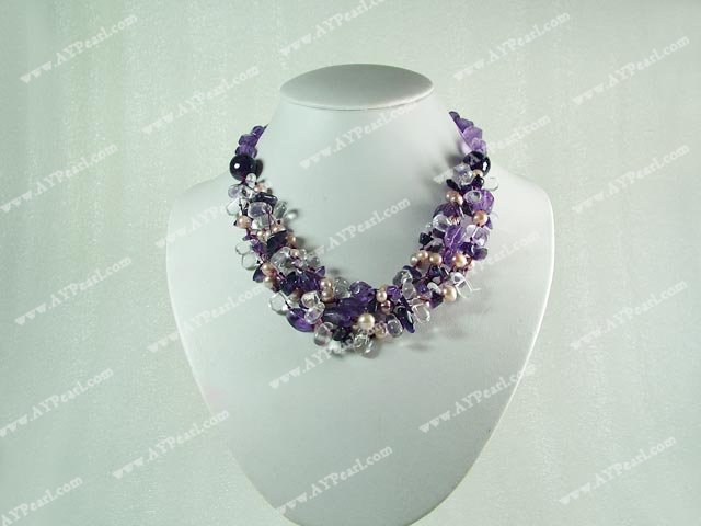 Wholesale Crystal Jewelry-pearl amethyst necklace
