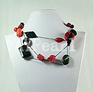 agate coral lacquer necklace