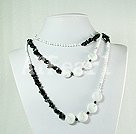 white turquoise black gem necklace