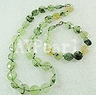 Green rutilated quartz set