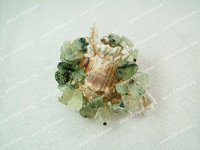 Gemstone Beads-Green rutilated quartz bracelet