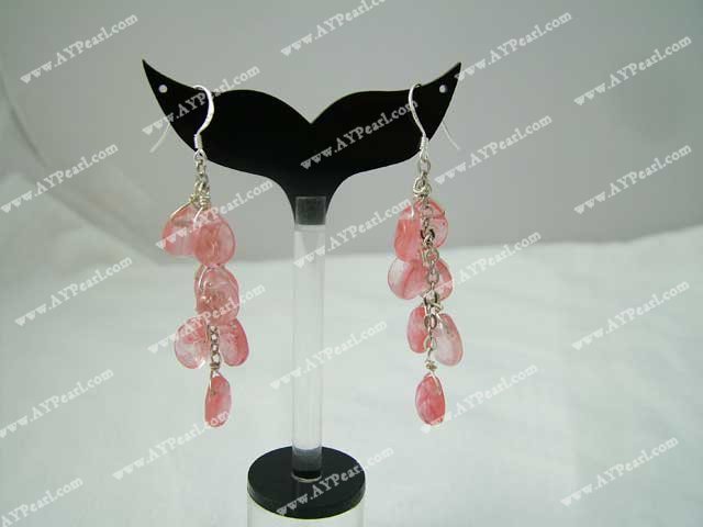 cherry quartz earrings