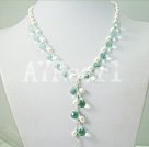 blue crystal pearl necklace