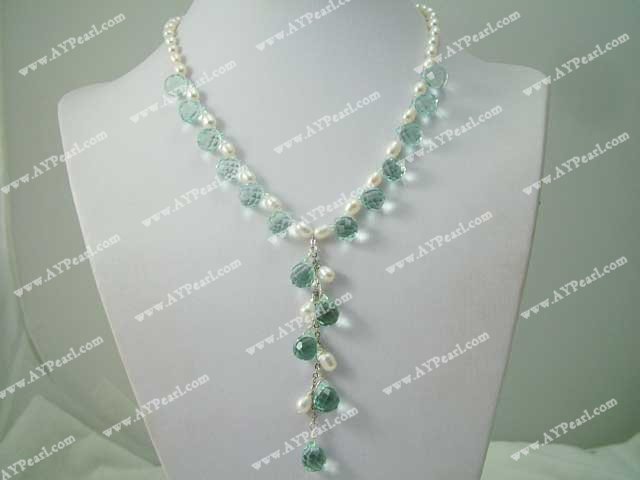 blue crystal pearl necklace