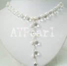 pearl crystal necklace