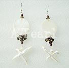 Wholesale earring-garnet pearl shell earrings