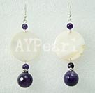 Wholesale shell amethyst earrings