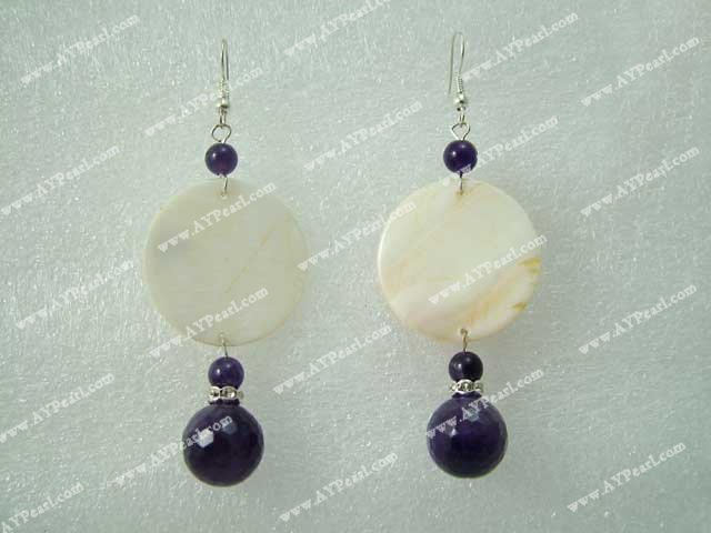 Boucles d'oreilles améthyste shell