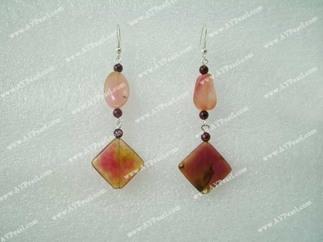 garnet jade earrings