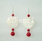 blood stone shell earrings