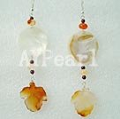 Wholesale leaf shape agate shell earrings