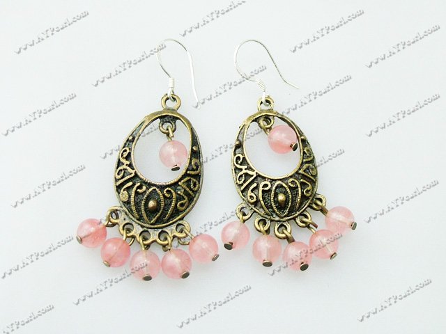 cherry quartz earrings