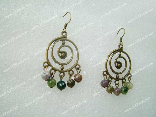 Gemstone Beads-indian agate earrings