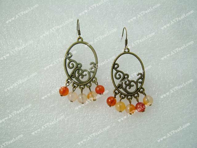 Gemstone Beads-agate earrings