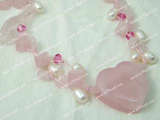Semi-precious Jewelry Wholesale-rose quartz crystal necklace