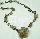 smoky quartz pearl necklace