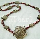pearl smoky quartz necklace