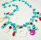 pearl shell turquoise necklace