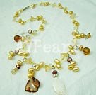 pearl shell crystal necklace