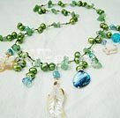 aventurine pearl shell necklace
