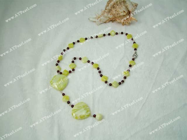 lemon stone garnet necklace