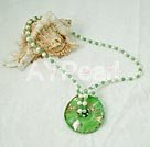 Wholesale Other Jewelry-pearl aventurine colored glaze necklace