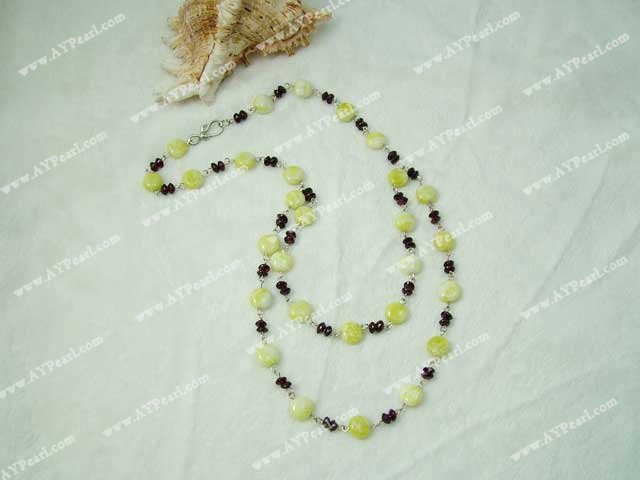 lemon stone garnet necklace