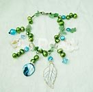 pearl aventurine shell crystal necklace
