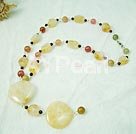 Wholesale Gemstone Necklace-garnet citrine necklace