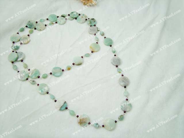 garnet amazon stone necklace