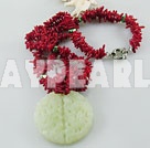 korall pärla halsband
