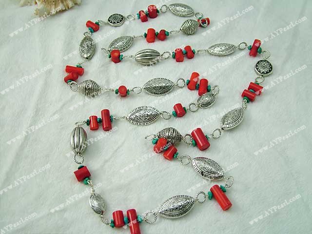 coral turquoise necklace
