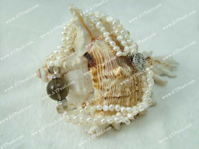 pearl smoky quartz bracelet